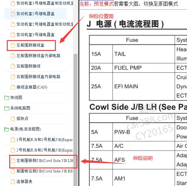 2013年丰田锐志左侧保险盒说明