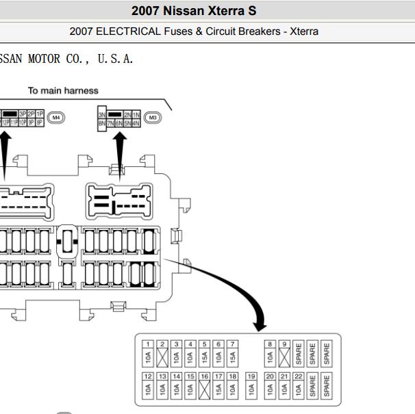 2007年日产帕拉丁保险位置分配资料