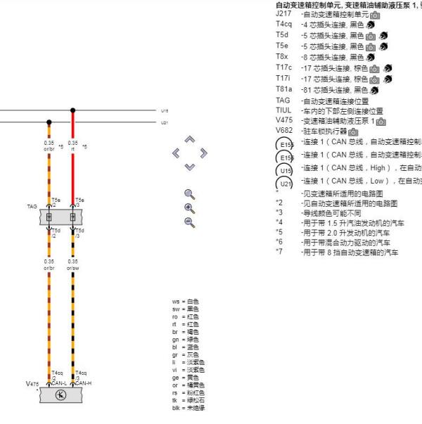 2021年奥迪A3变速箱和网络电路图