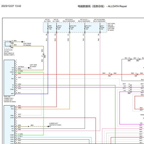 2018年丰田兰德酷路泽 网络通讯电路图