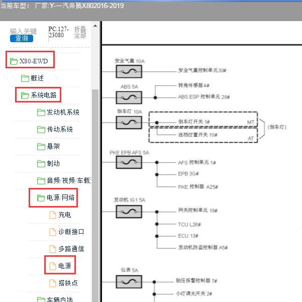 2018年奔腾X80保险电路图