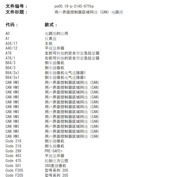 奔驰C200 CAN电路图