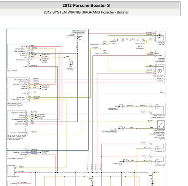 2012年保时捷博克斯特顶灯电路图