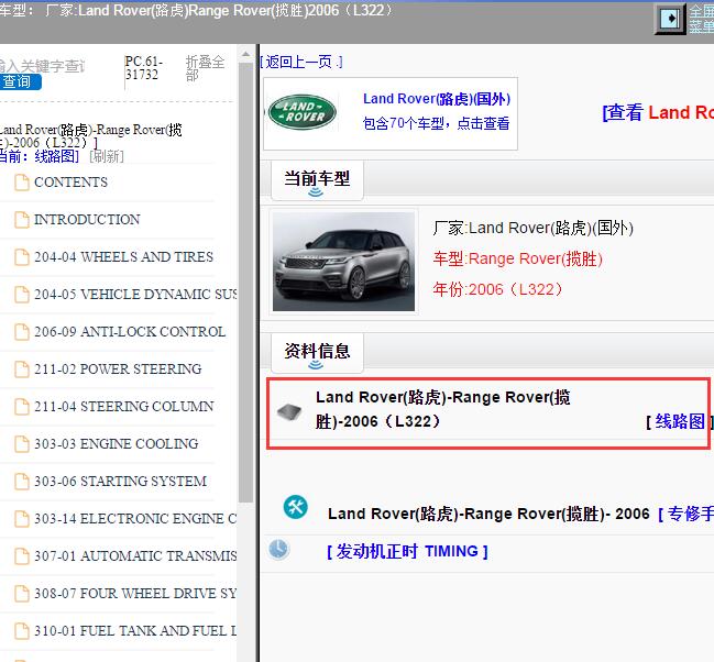 2006年Land Rover(路虎)-Range Rover(揽胜) 全车电路图