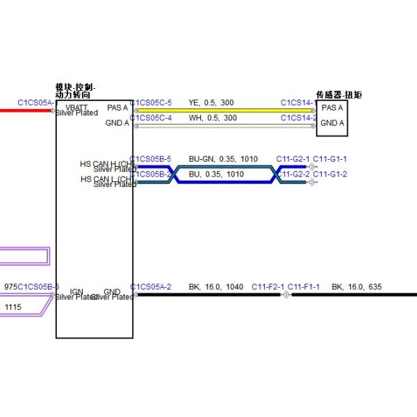 2020年路虎揽胜运动版动力转向电路图