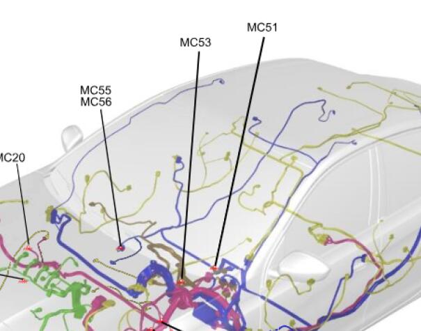 2020年标致408 MC51和MC53接地点位置