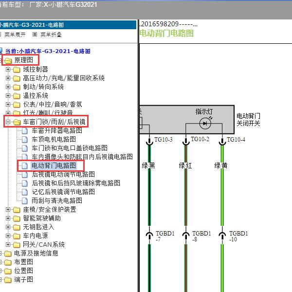 2021年小鹏汽车-G3 尾门电路图