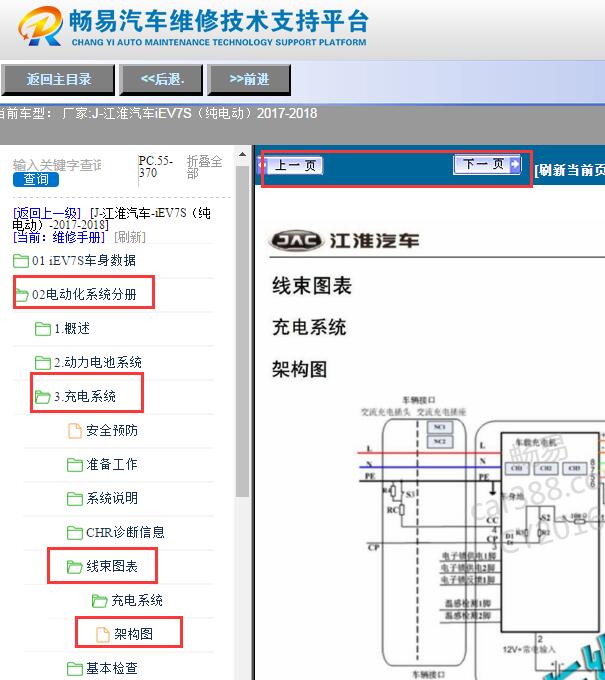 2017-2018年江淮IEV7 充电相关电路图