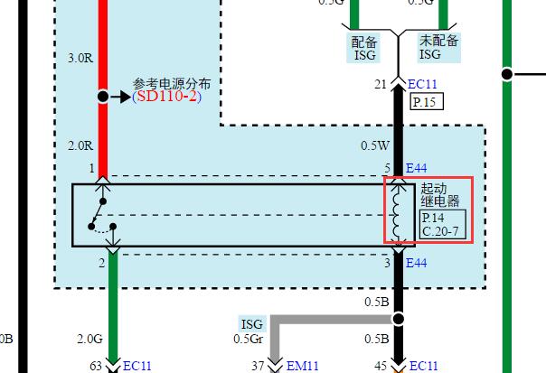 17-18年现代领动起动继电器电路图
