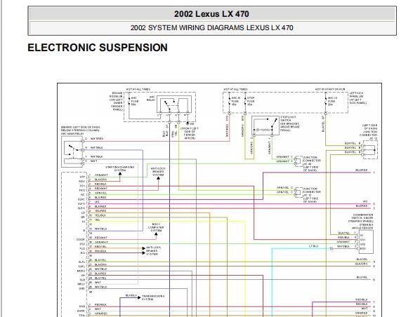 2002年雷克萨斯LX470悬挂电路图