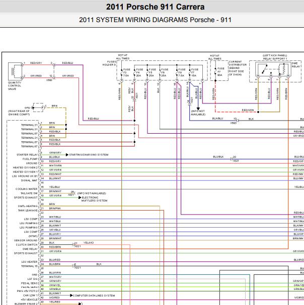 2011年保时捷911 发动机电路图