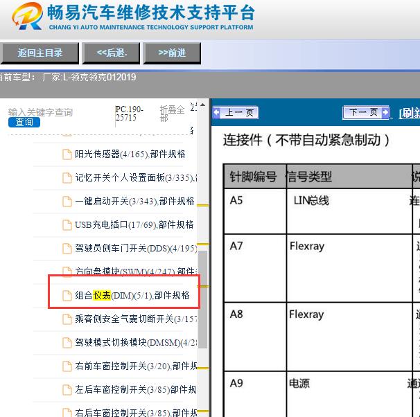 2019年领克01仪表针脚定义