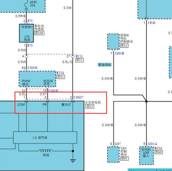 2011年现代伊兰特悦动发电机电路图