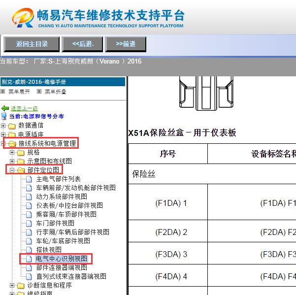 2016年上海别克-威朗（Verano ）X51A保险盒资料