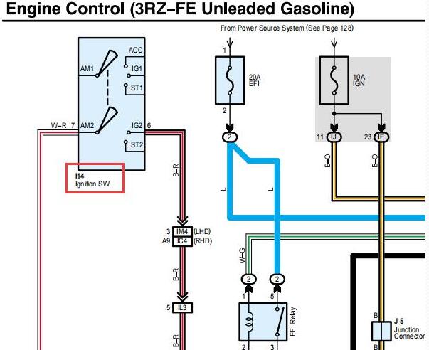 丰田霸道3RZ发动机电路图资料