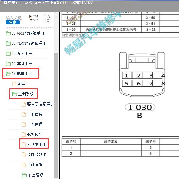 2021年奇瑞捷途X70 plus空调面板针脚