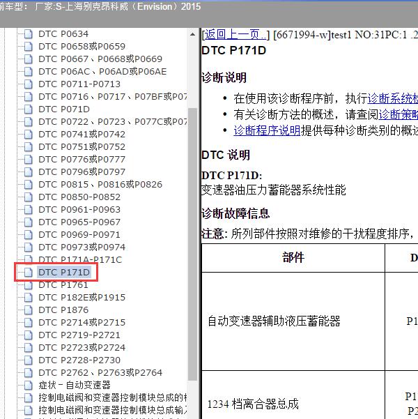 2015年上海别克-昂科威 P171D故障码资料