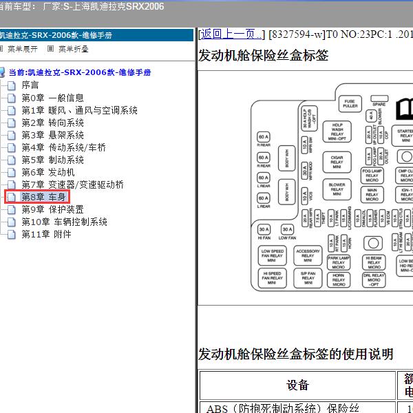 2006年上海凯迪拉克-SRX 保险资料