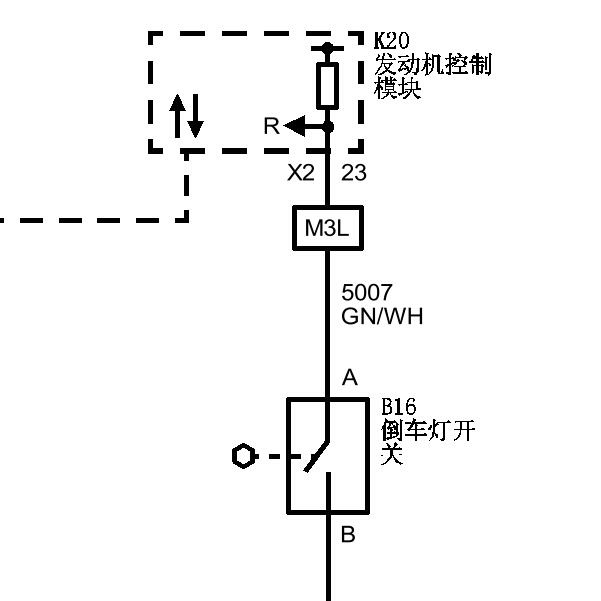2014年上海凯迪拉克-ATS 倒车灯开关电路图