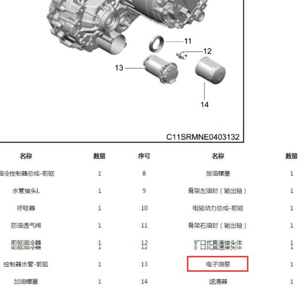 2022年零跑C11前电机油泵位置和原理图