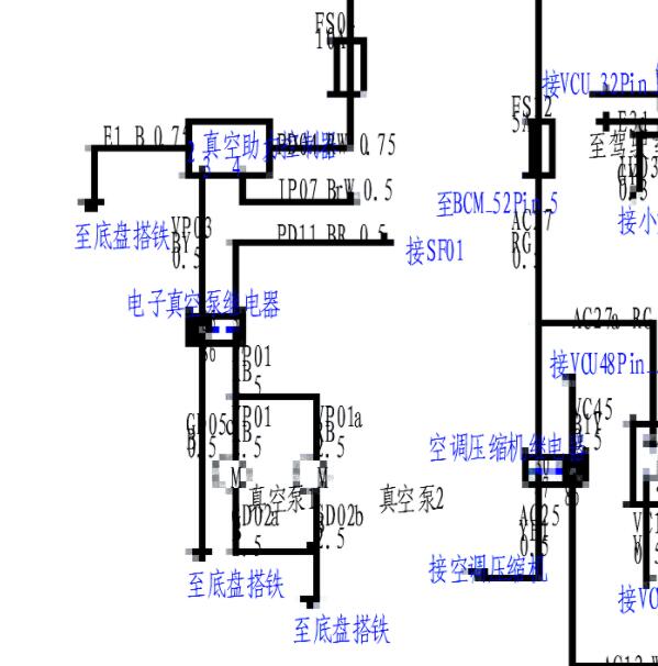 2020年江淮帅铃I5刹车真空泵电路图