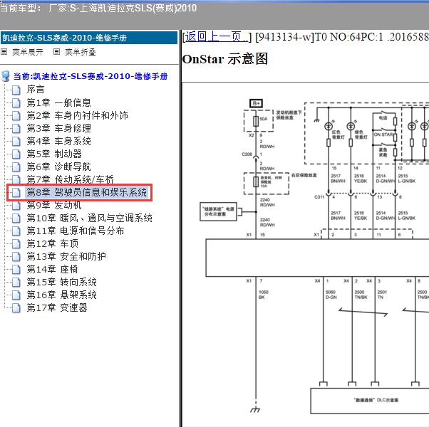 2010年上海凯迪拉克-SLS(赛威)ONSTAR电路图