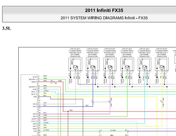 2011年英菲尼迪FX35发动机电路图