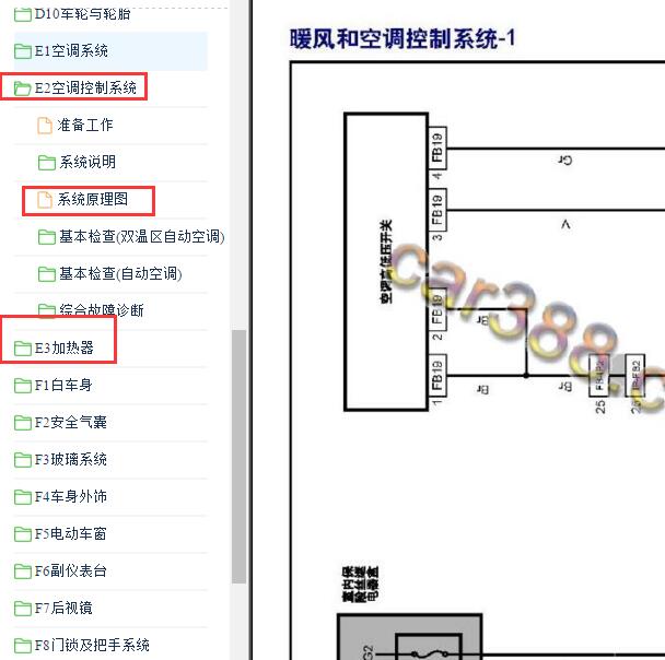 2018-2019年东风风行T5 空调暖风系统电路图和维修位置资料.