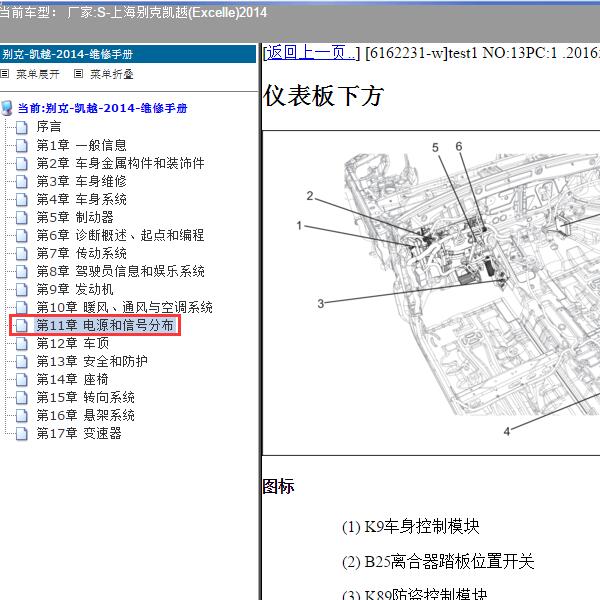 2014年上海别克-凯越 车身电脑位置