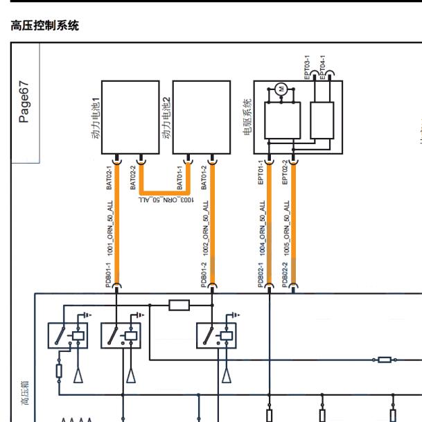 2016年大通EV80 高压系统电路图