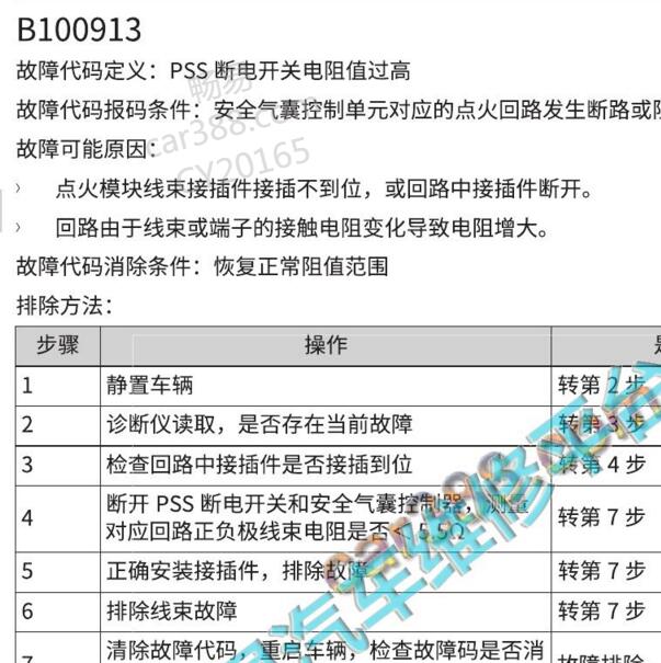 2022-2023年长城拿铁DHT B100913故障码资料