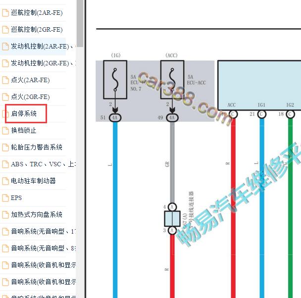 2018年丰田埃尔法启停电路图