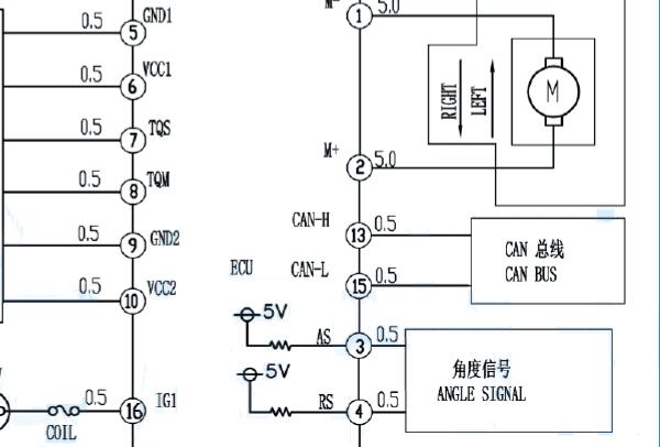 2017年云度π1转向角传感器电路图