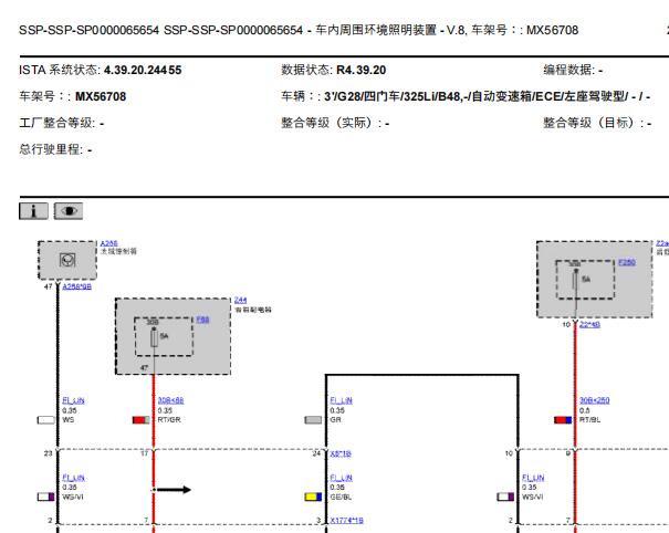 2020年宝马325Li 氛围灯电路图
