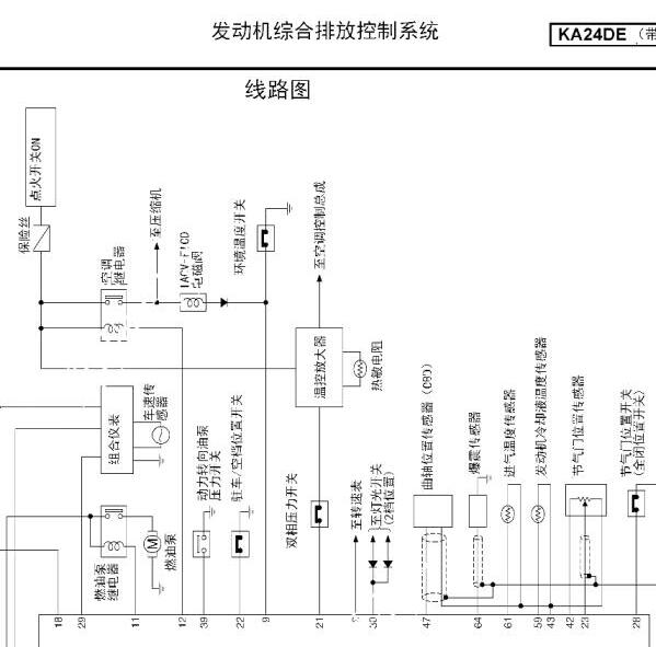 2007年郑州日产D22发动机电路图