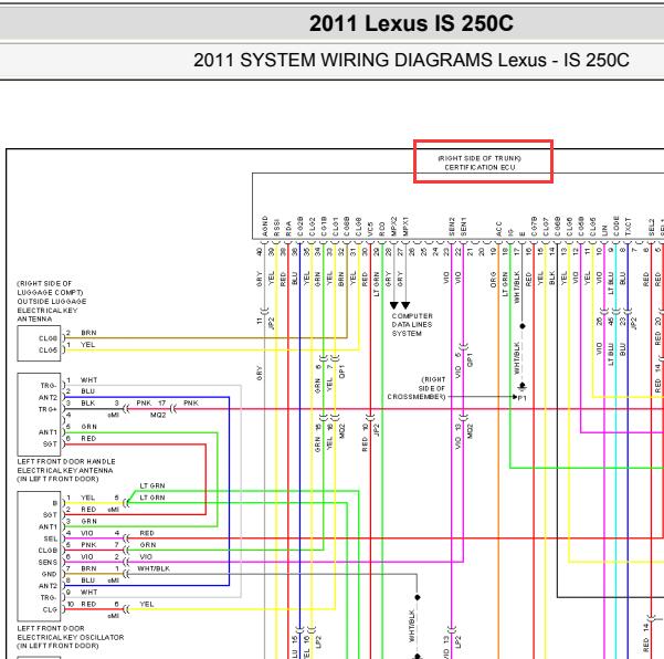 2011年雷克萨斯IS250认证ECU电路图
