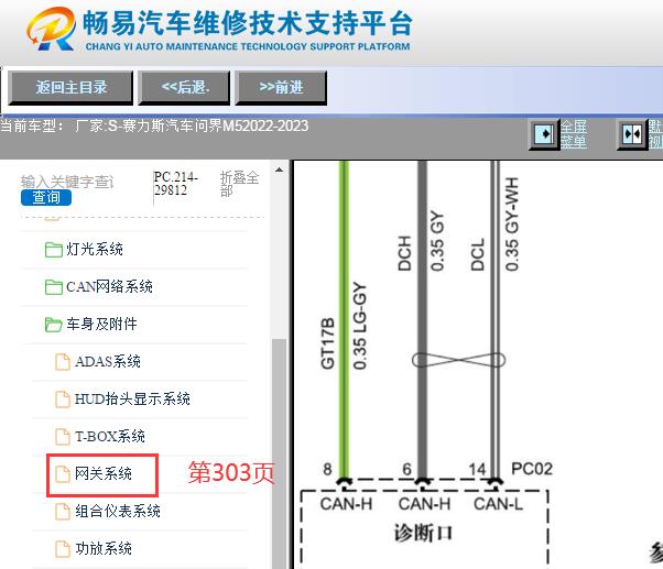 2022-2023年赛力斯问界M5 OBD诊断接口电路图