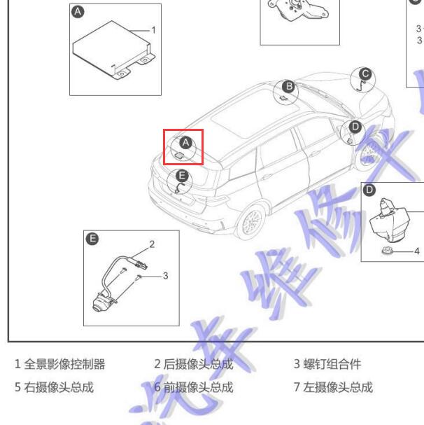 2018年君马S70 全景影像模块安装位置