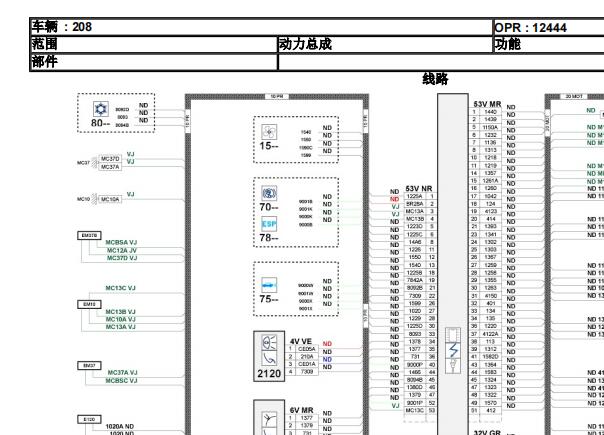 2012年标致208发动机电路图