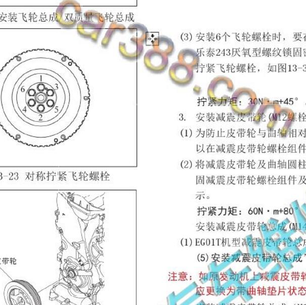 长城哈弗H6 GW4G15B发动机飞轮扭矩.