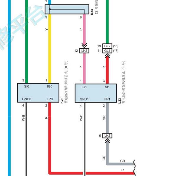2020年丰田威尔法混动鼓风机电路图