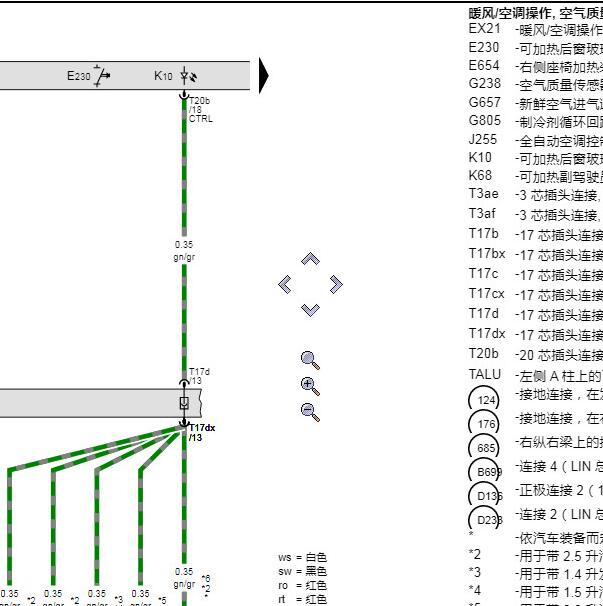 2024年奥迪Q3空调面板电路图