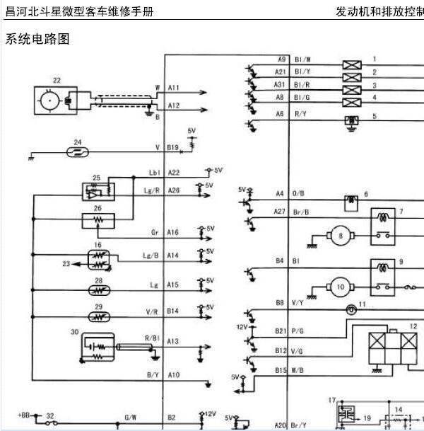 2014年昌河铃木北斗星发动机电路图