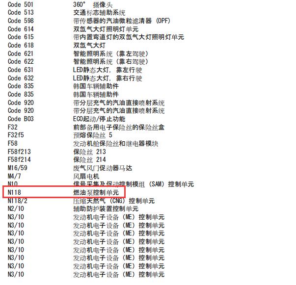 2016年奔驰GLA200燃油泵电路图
