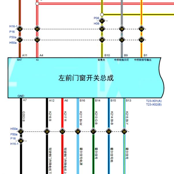2021年长城坦克300车窗电路图