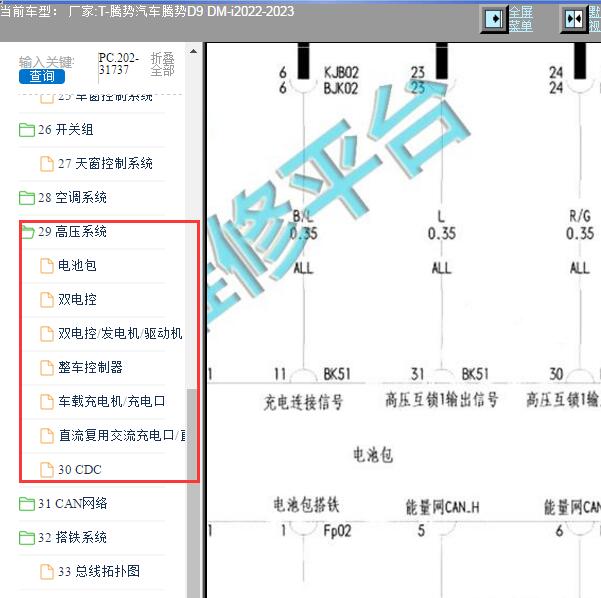2022年腾势D9 DMI混动电路图