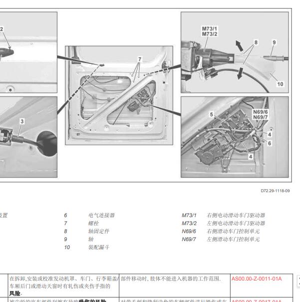 2013年奔驰斯宾特滑门维修手册