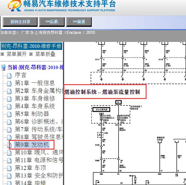 2010年别克昂科雷燃油泵电路图