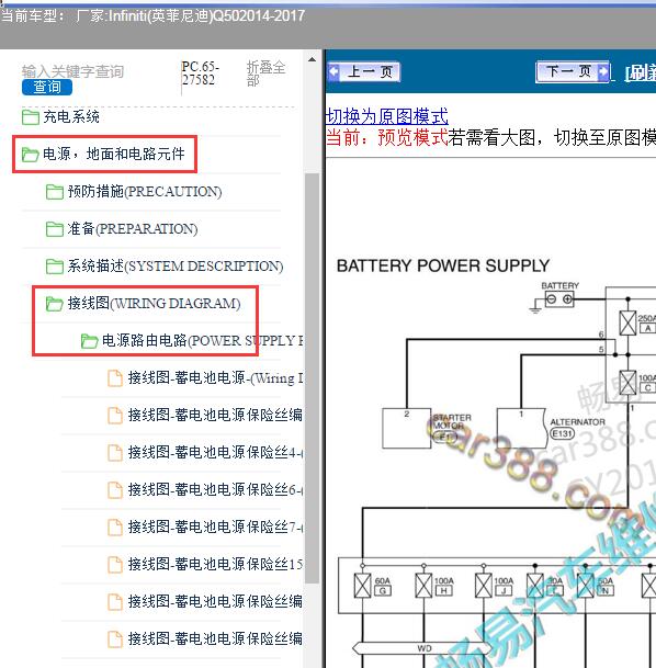 2016年英菲尼迪Q50保险电路图