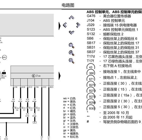 2006年奥迪A6L ABS电路图资料